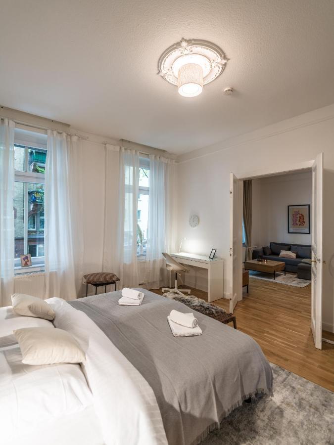 Hochwertige Altbauwohnung Im Modernen Stil In Wiesbaden - Kueche - Terrasse - Wlan - Zentral Bagian luar foto